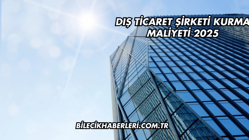 Dış Ticaret Şirketi Kurma Maliyeti