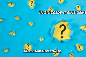 İngilizcede It's Ne Demek?