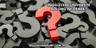İngilizcede Üniversite Bölümü Ne Demek?